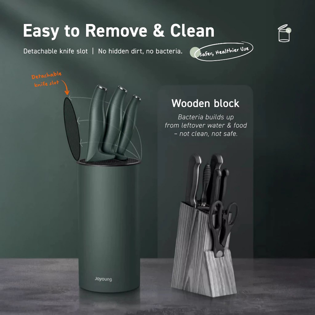 Detachable knife block design for easy cleaning and hygiene