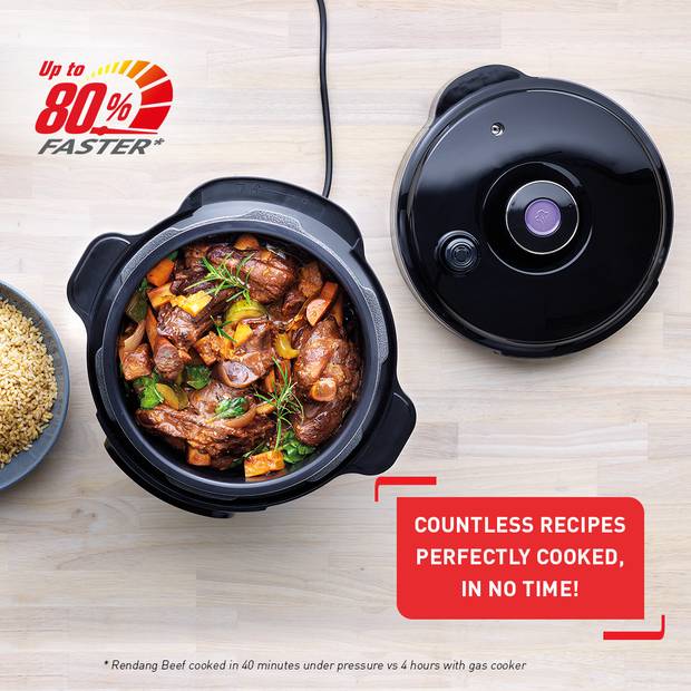 Pressure cooking up to 80 percent faster for tasty dishes