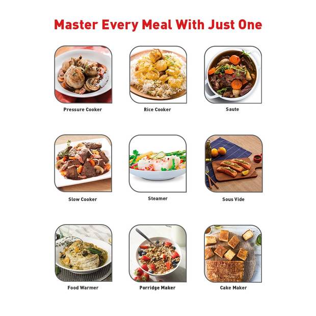 One appliance with multiple cooking functions for daily meals