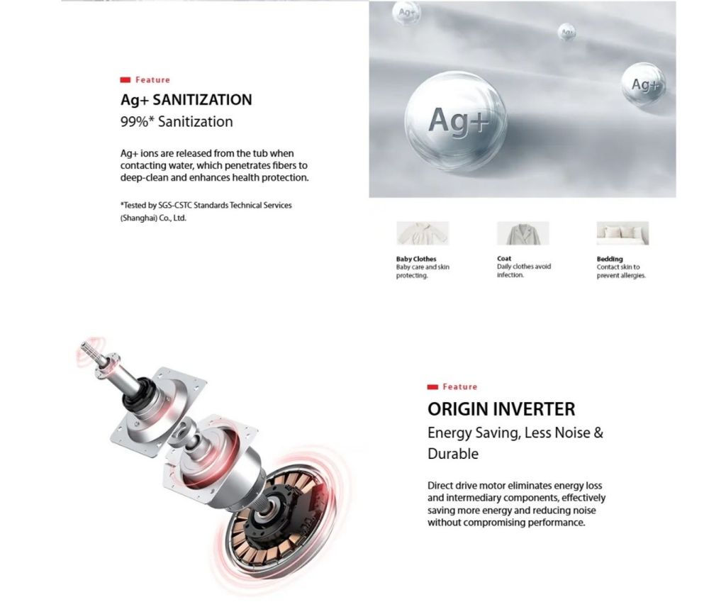 Origin Inverter motor saves energy with low noise