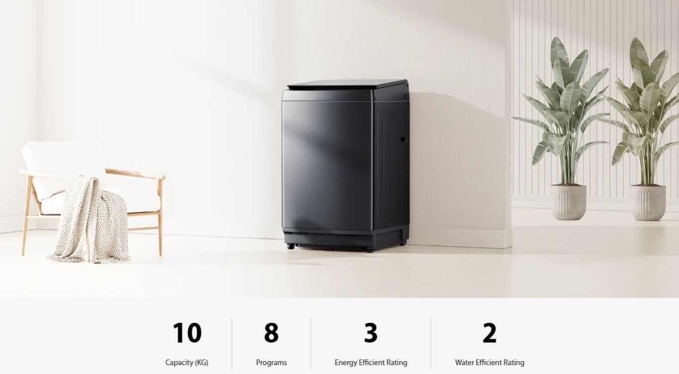 10kg top load washer in modern minimalist living space