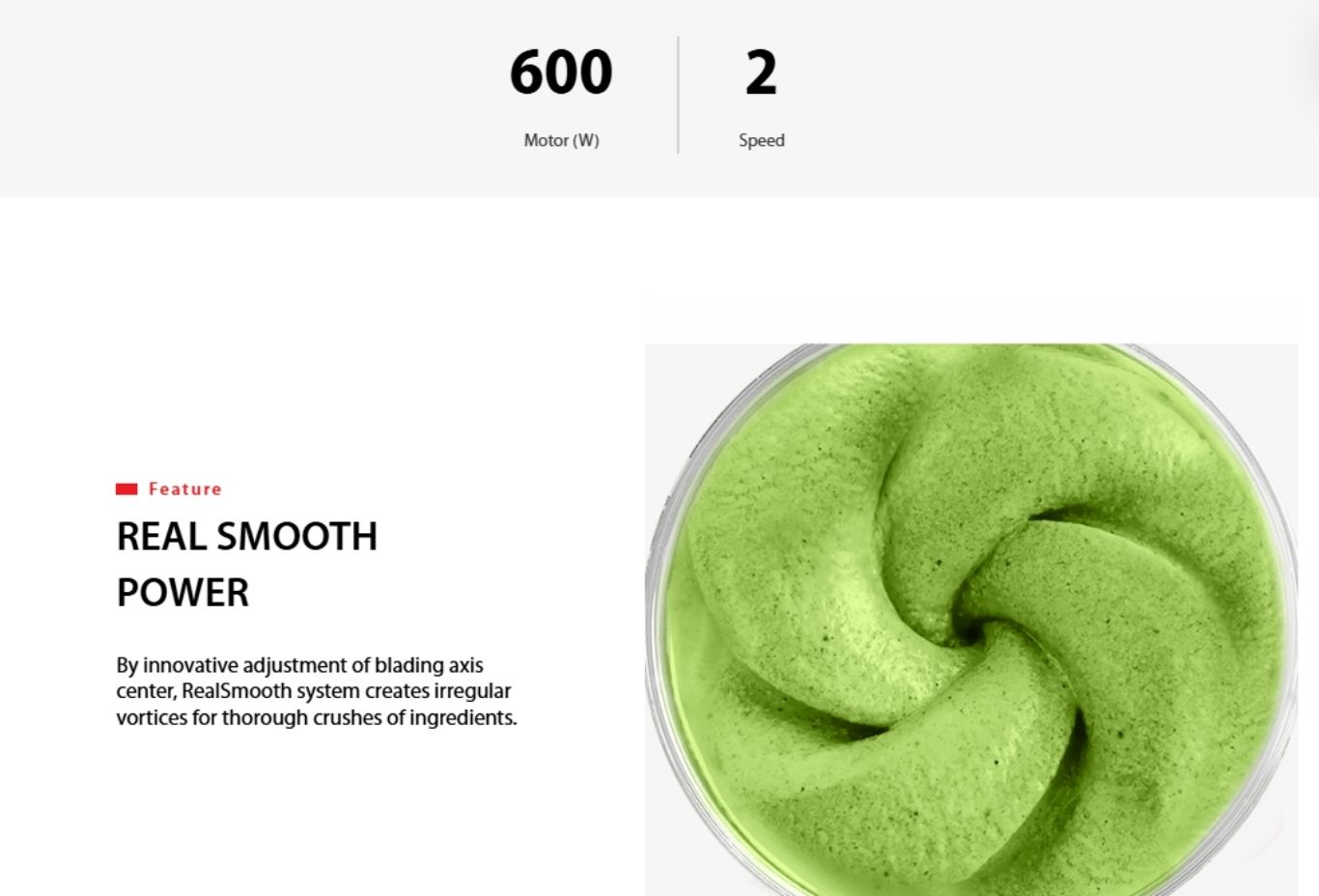 600W blender creates smooth and even blending results