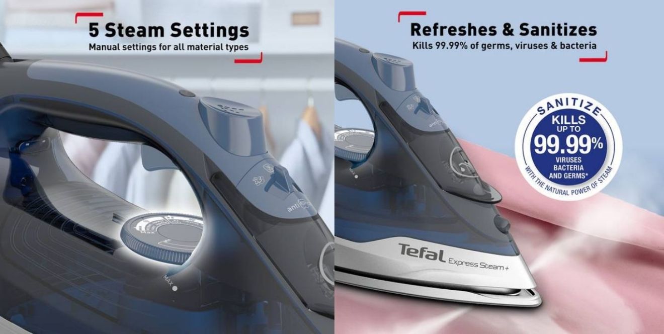 Steam iron sanitizes fabrics, kills 99.99% germs