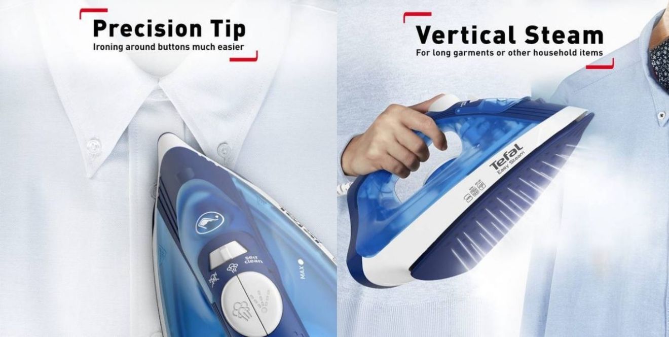 Precision tip and vertical steam for easy garment care
