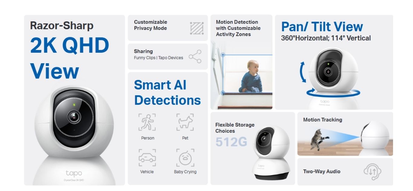 Razor sharp 2K QHD camera with smart AI detections