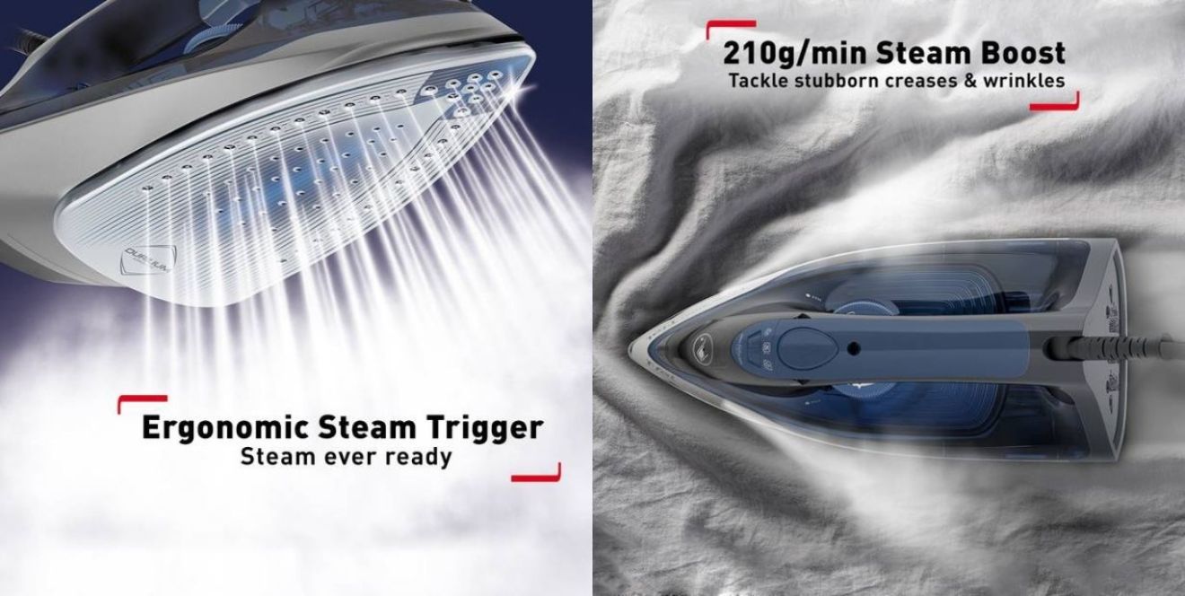 High steam boost removes stubborn creases ea