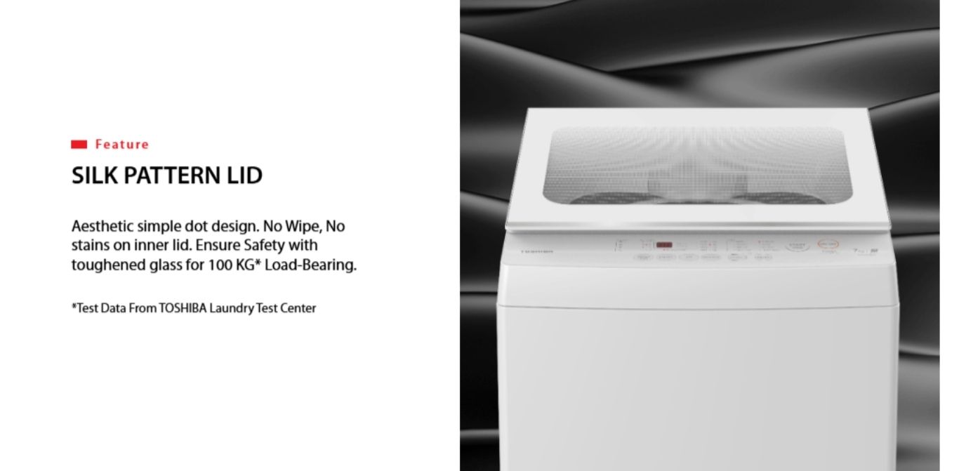 Silk pattern glass lid resists stains and supports heavy load