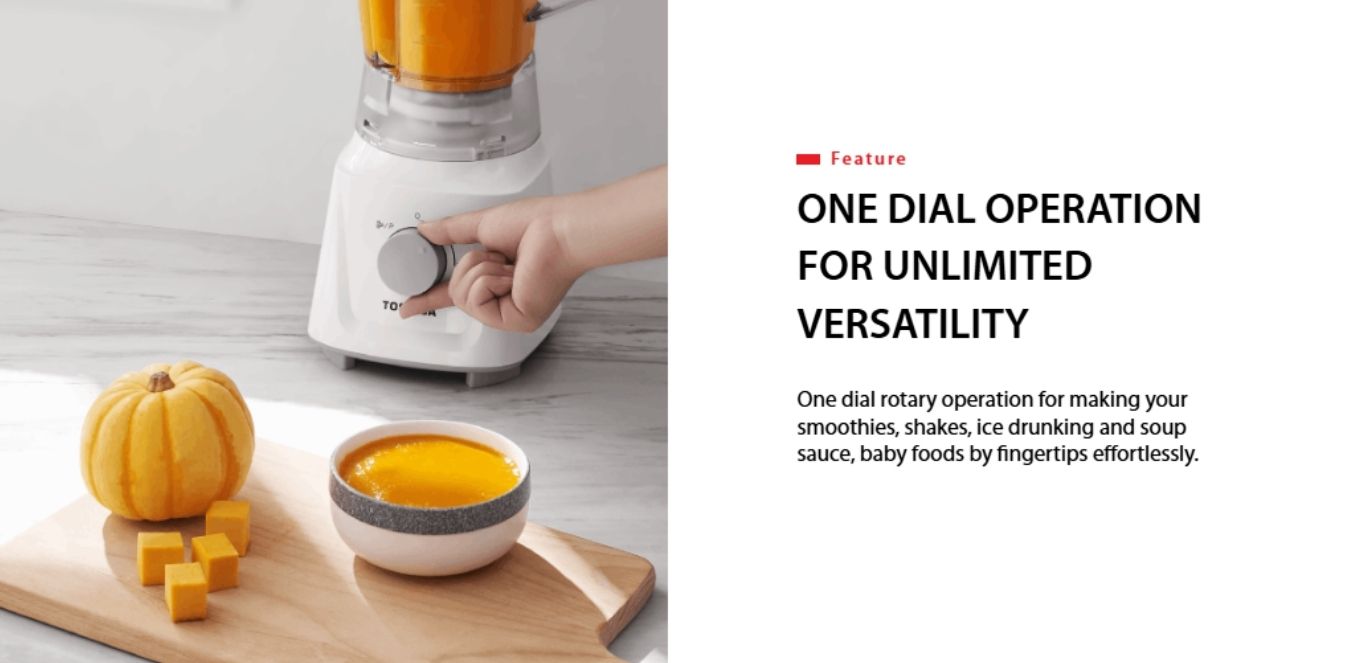 One dial control for smoothies, soups and baby food