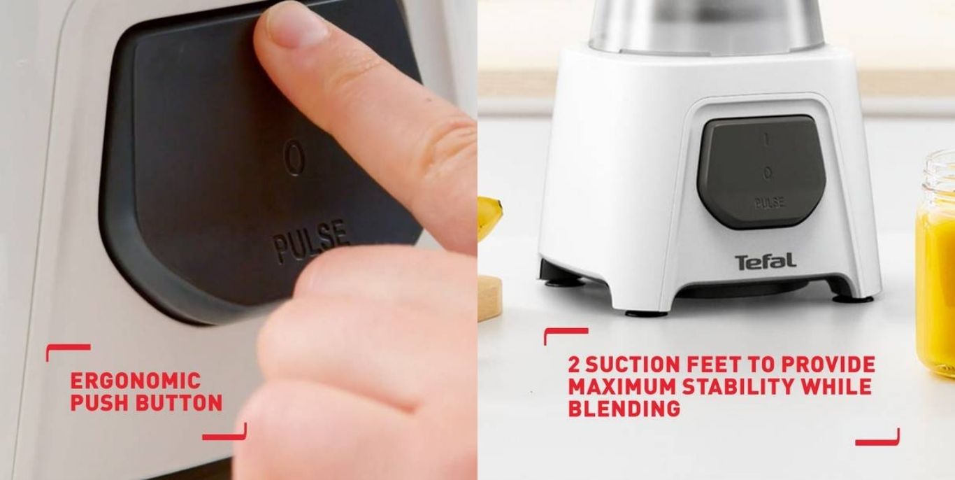 One touch push button with stable suction feet base