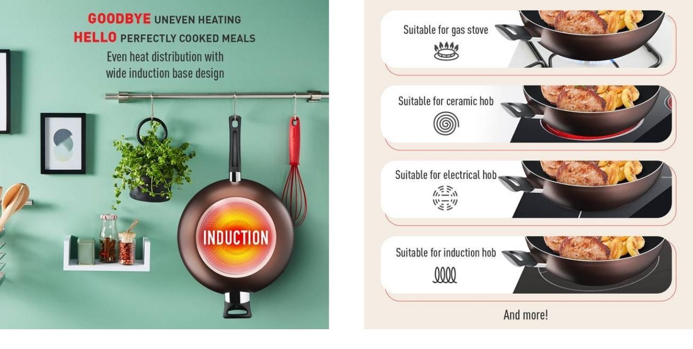 Safe non-stick coating, no PFOA for healthy cooking