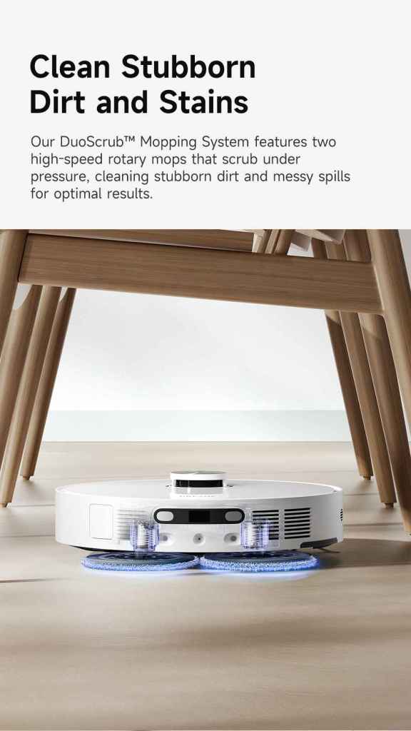 L10s Ultra Gen 2 scrubbing stubborn dirt with DuoScrub.