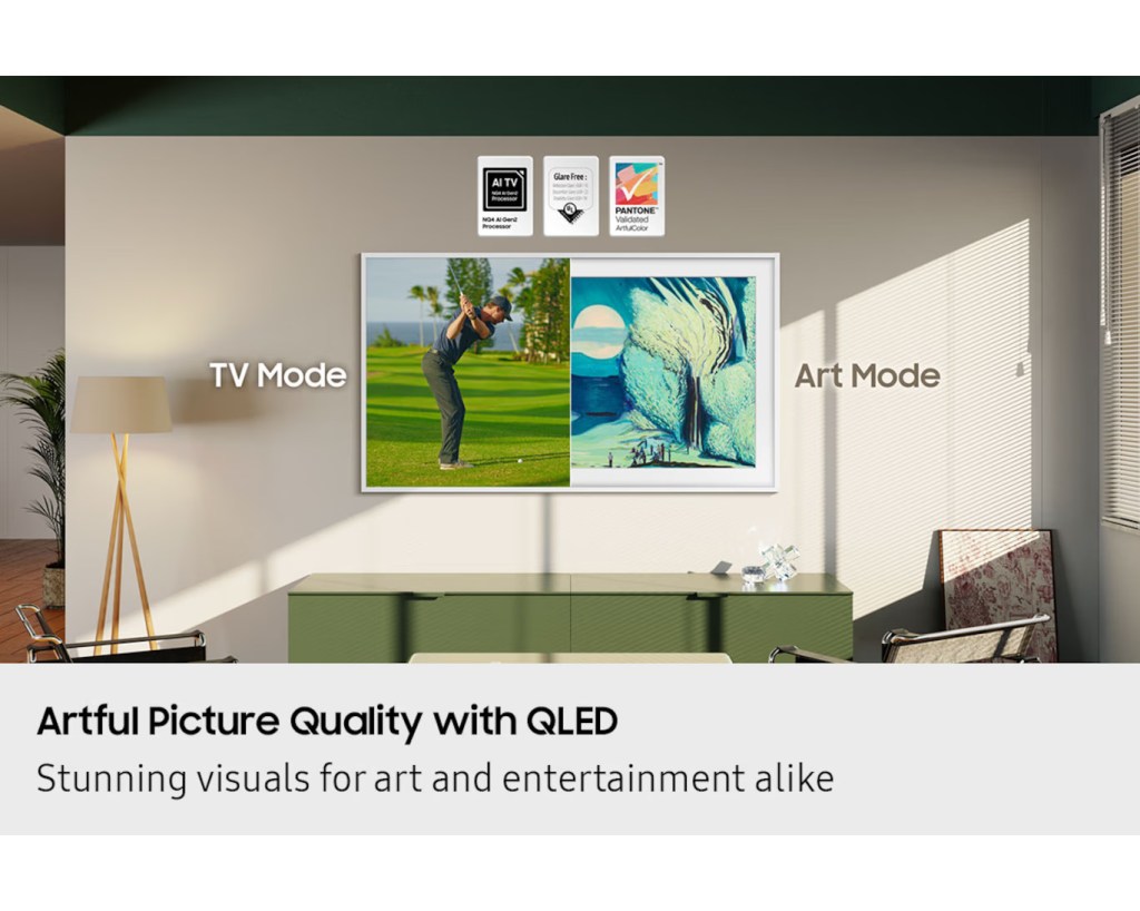 55" 4K Samsung Vision AI Smart TV artful picture quality with QLED