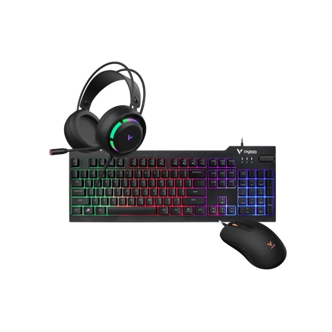 rapoo-V125S-4-in-1-gaming-combo-black V125S 4 in 1 Gaming Combo (Black) - Image 1