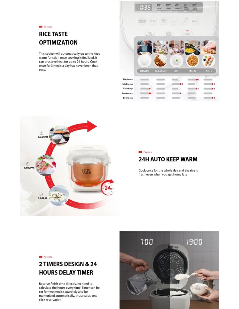 Toshiba 1.8L Umami Digital Rice Cooker Features