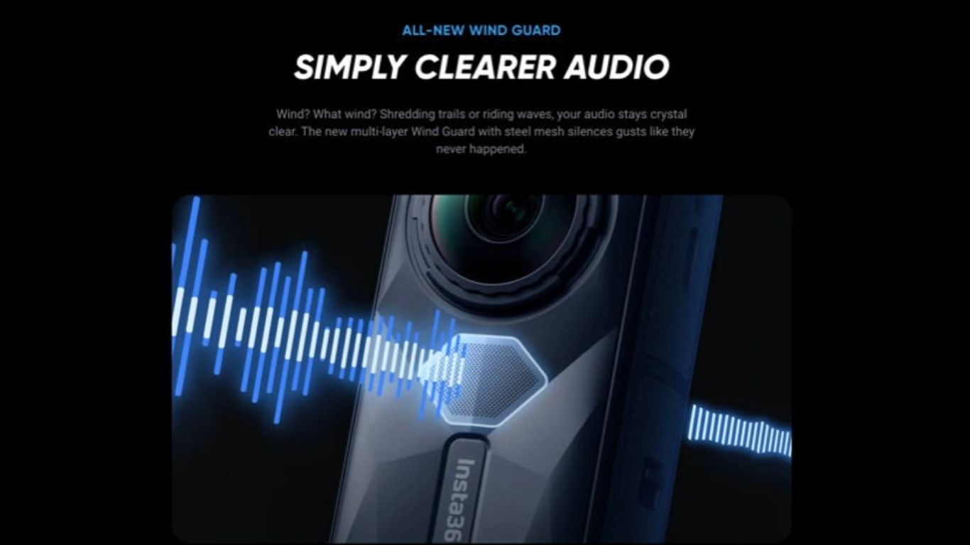 Insta360 X5 improved wind guard and audio clarity
