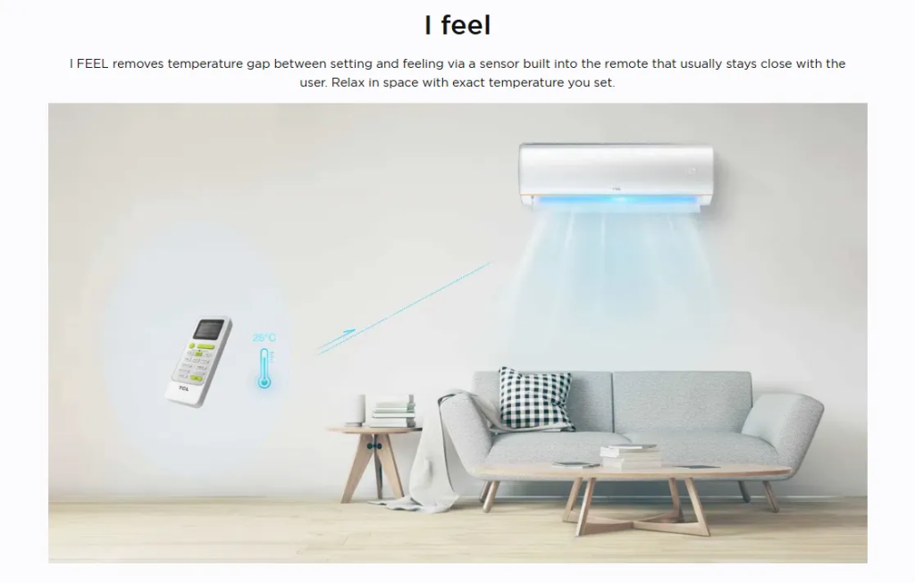 I Feel sensor detects room temperature via remote control