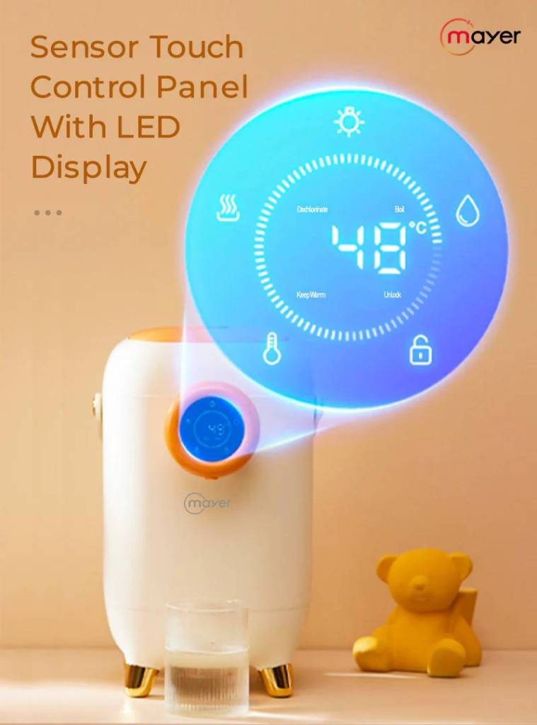 Sensor touch control panel with LED temperature display