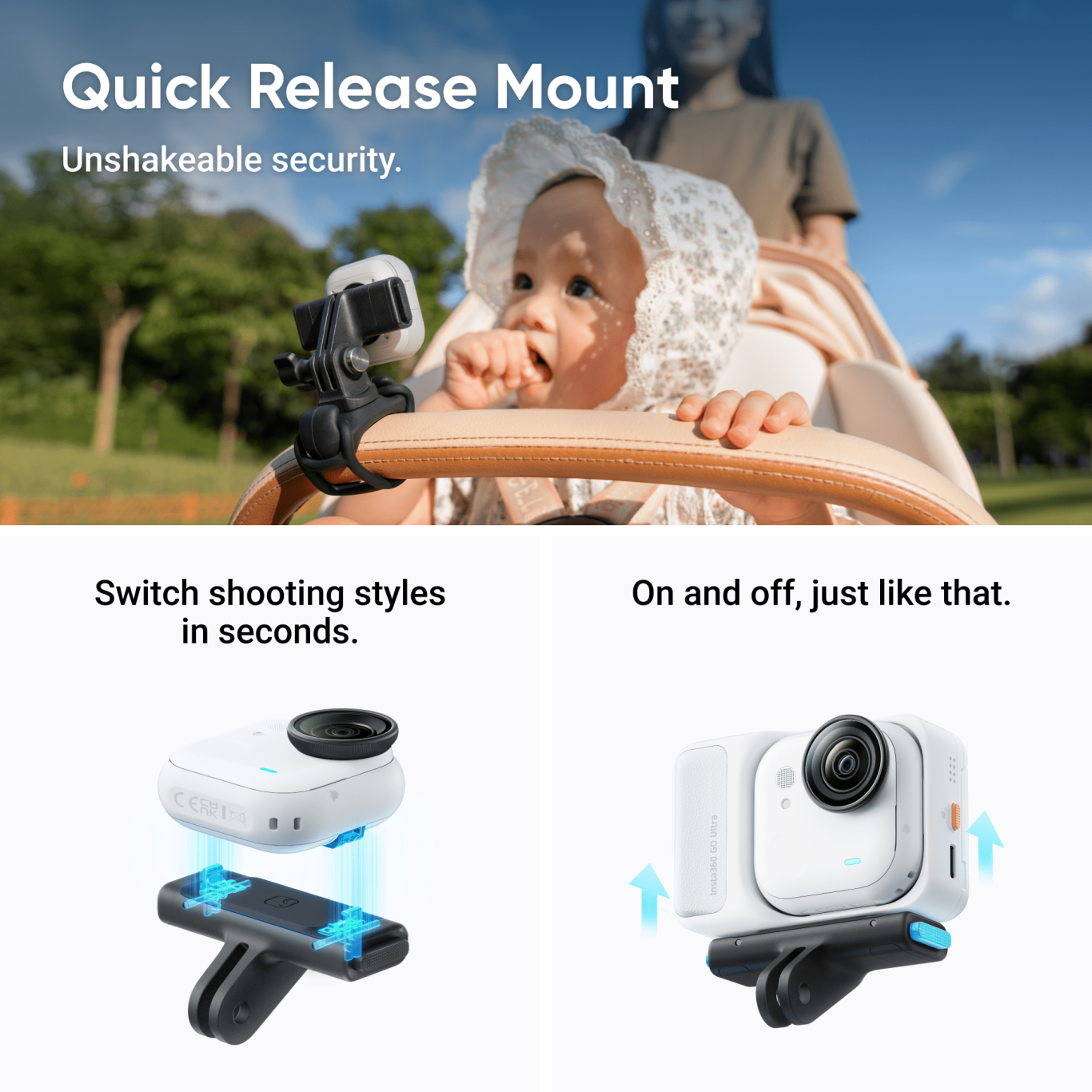 Quick release mount for secure and fast camera setup