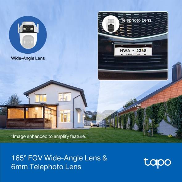 Tapo C545D wide angle and telephoto lens