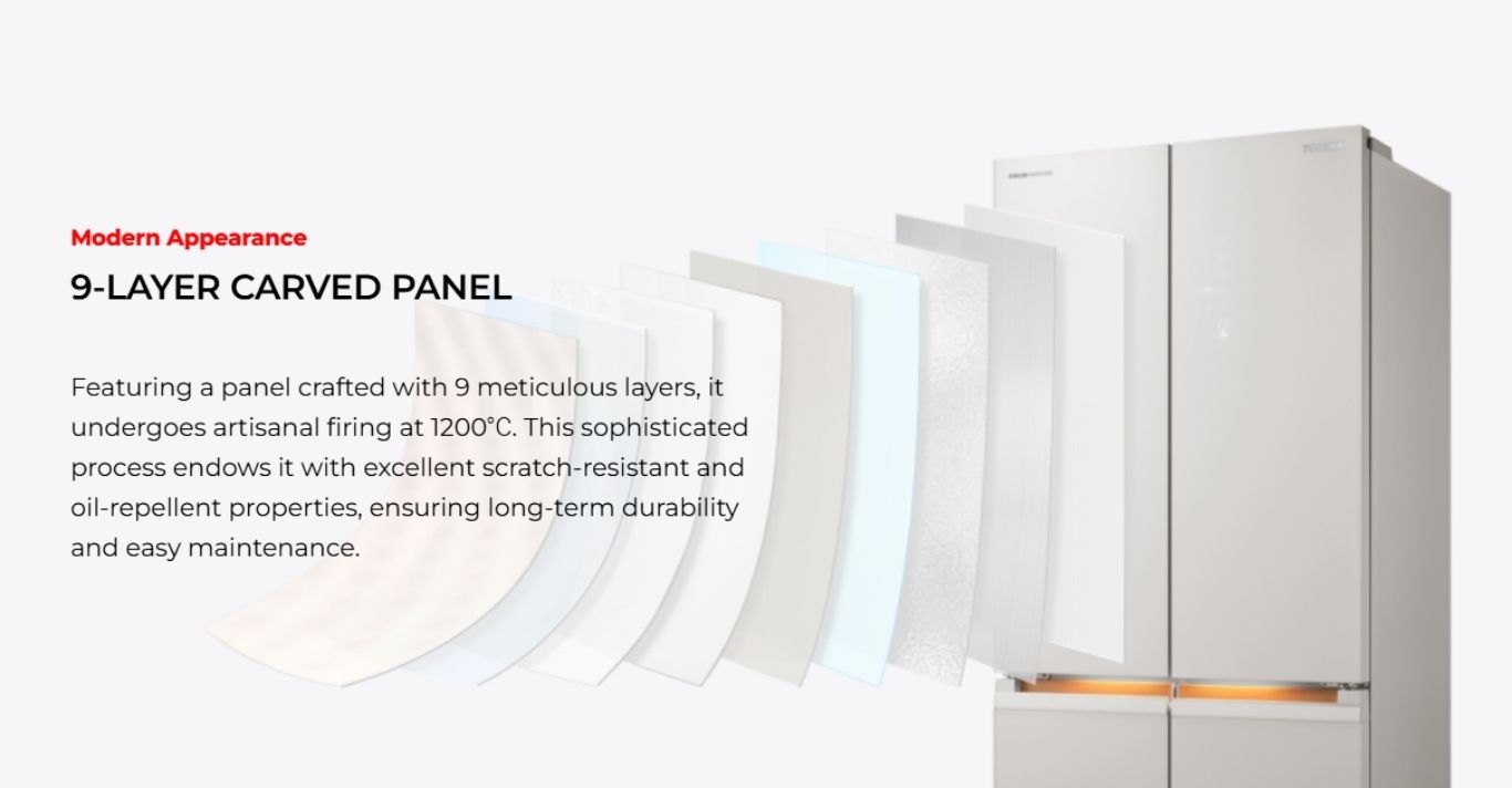 9-layer carved panel for durability and scratch resistance