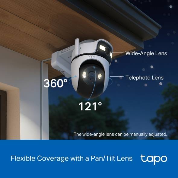 Tapo C545D flexible coverage with a pan/tilt lens