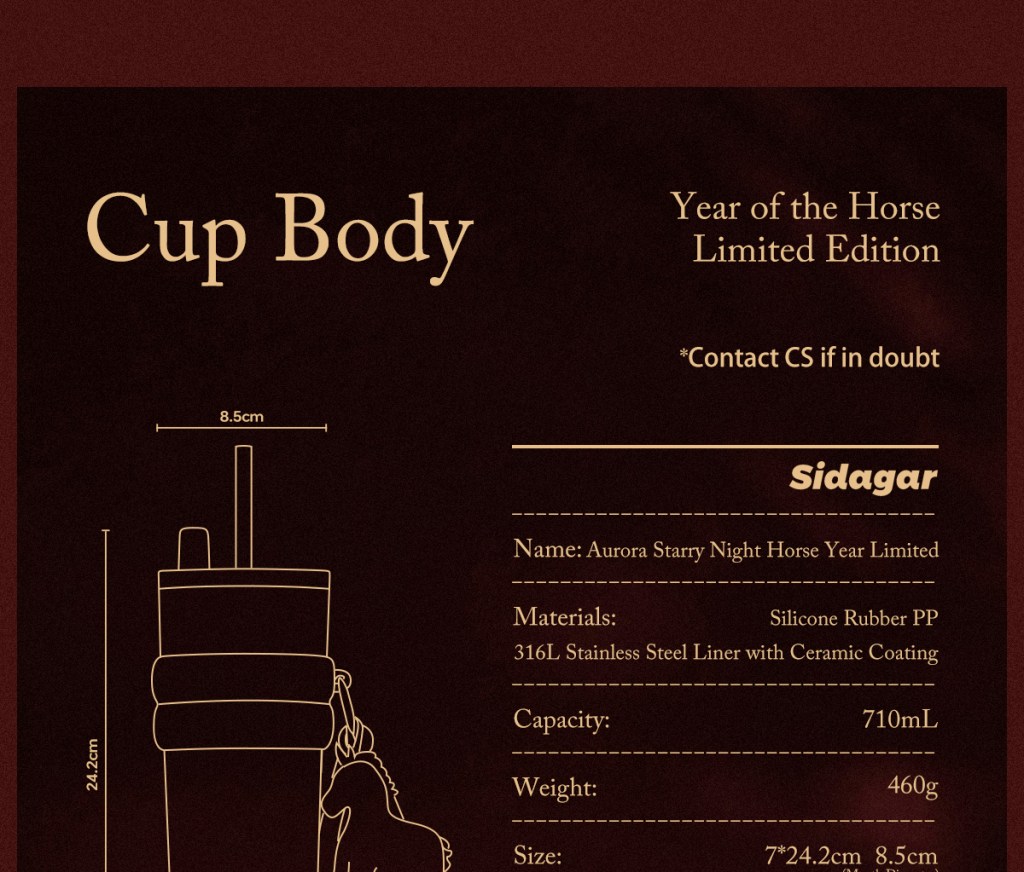 Sidagar 710ML Ceramic Insulated Cup features