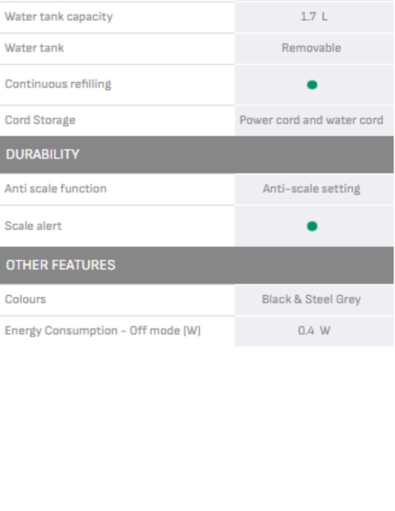 Tefal Express Easy Steam Generator Iron / Black & Steel Grey TEF-SV6140 features