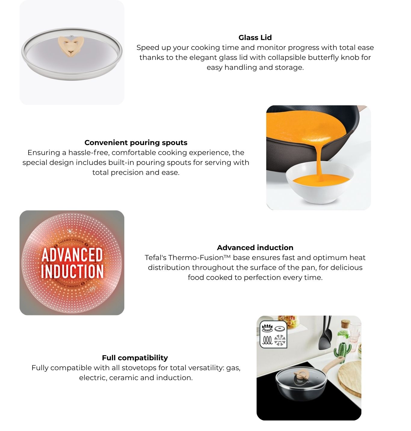 Glass lid with foldable knob for easy storage