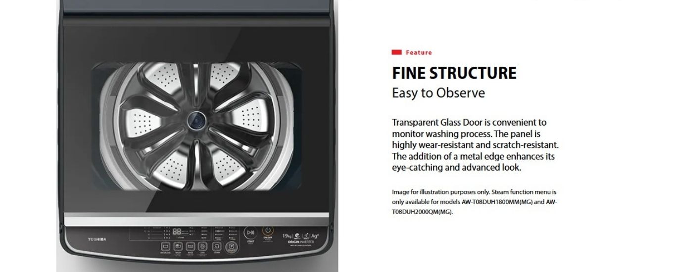 Transparent lid for easy wash monitoring