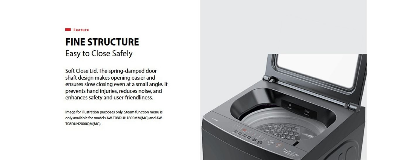 Soft close lid for safe and quiet use