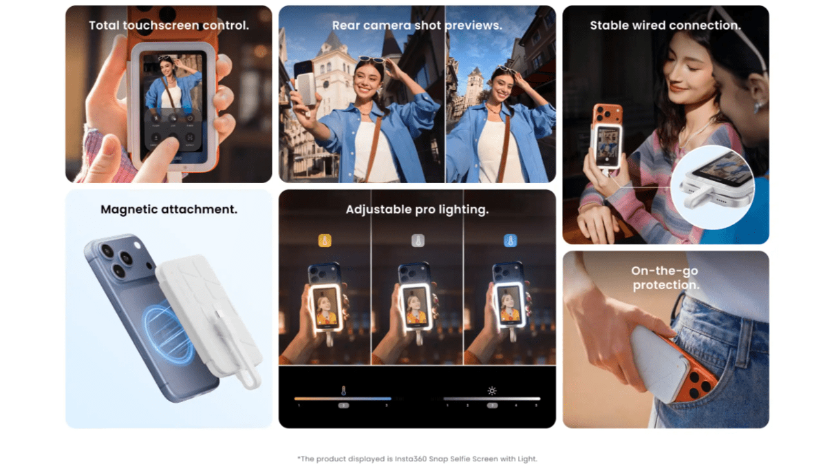 Touchscreen control for easy selfie adjustments