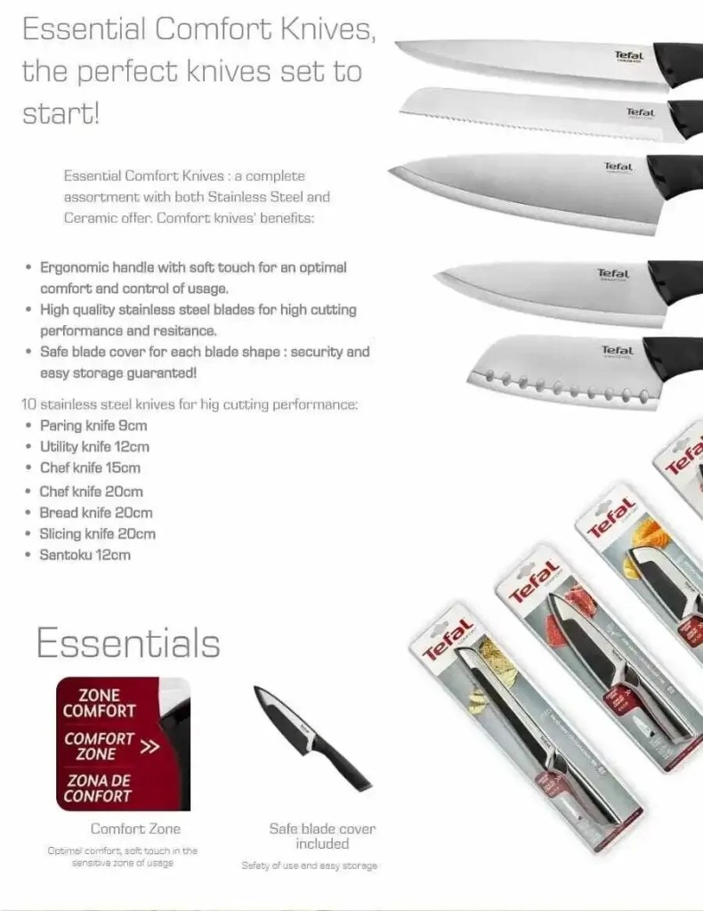 Tefal 20cm Comfort Chef Knife features