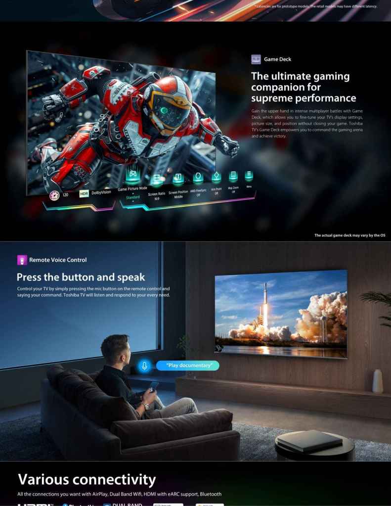 Toshiba E450RP QLED VIDAA TV THB-55E450RP features