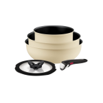 Tefal 5 Pcs Ingenio SD Beige (FP24+WOK 26+SCP16+Lid+Handle) TEF-L826S5