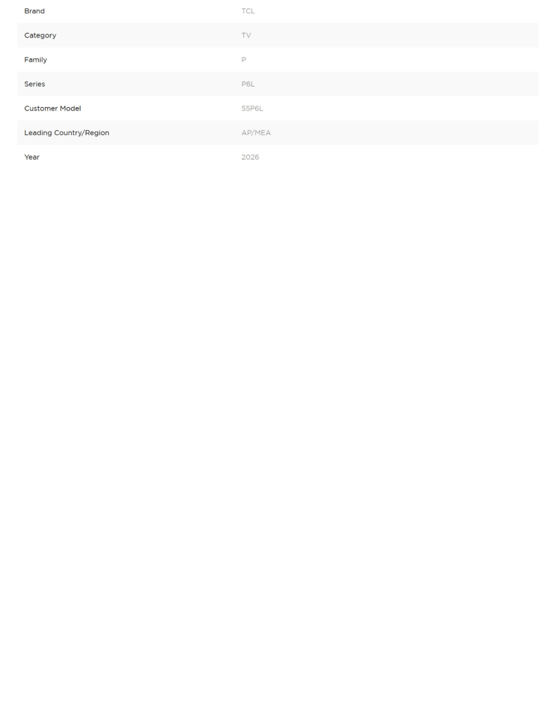 TCL 55" P6L 4K Smart TV TCL-55P6L features