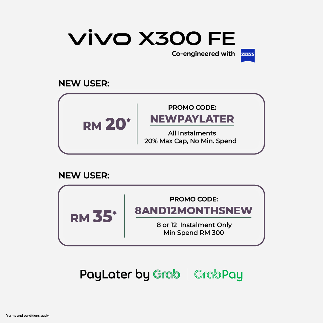 vivo X300 Fe 1up to RM35* Promo Code with Grabpay Users