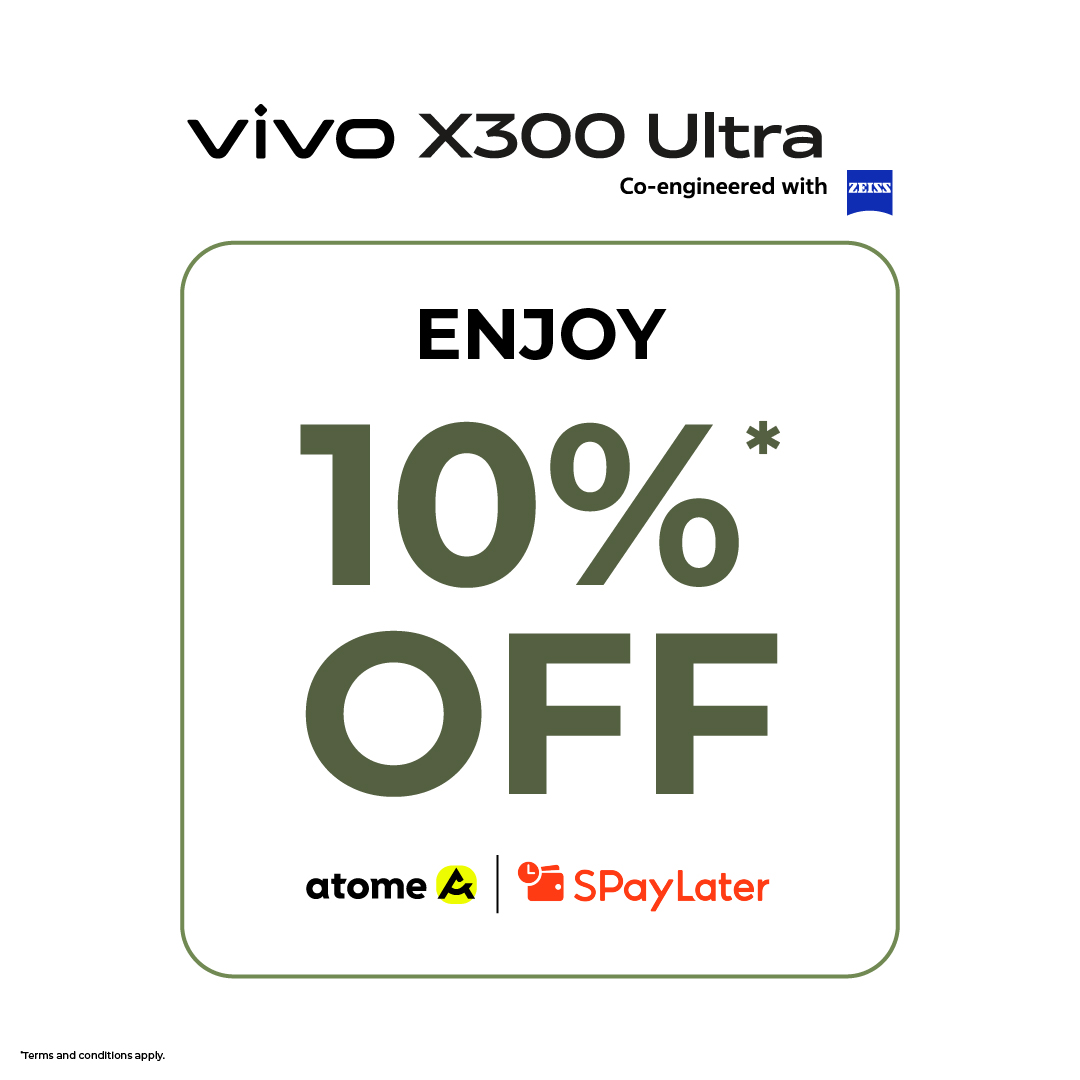 vivo X300 Ultra 10% off with atome & spaylater users