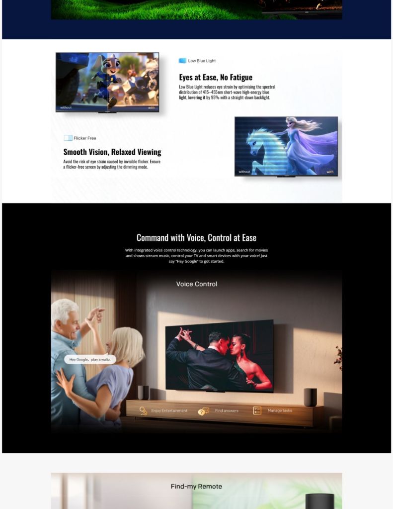 Skyworth 85" SUE7900 4K UHD Eye Care Series Google TV SKY-85SUE7900 command with voice, control at ease