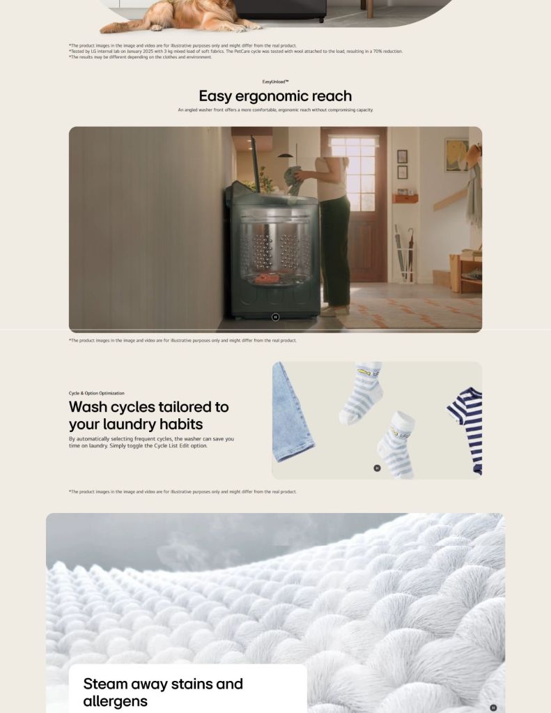 LG 18kg Top Load Washing Machine with Intelligent Fabric Care easy ergonomic