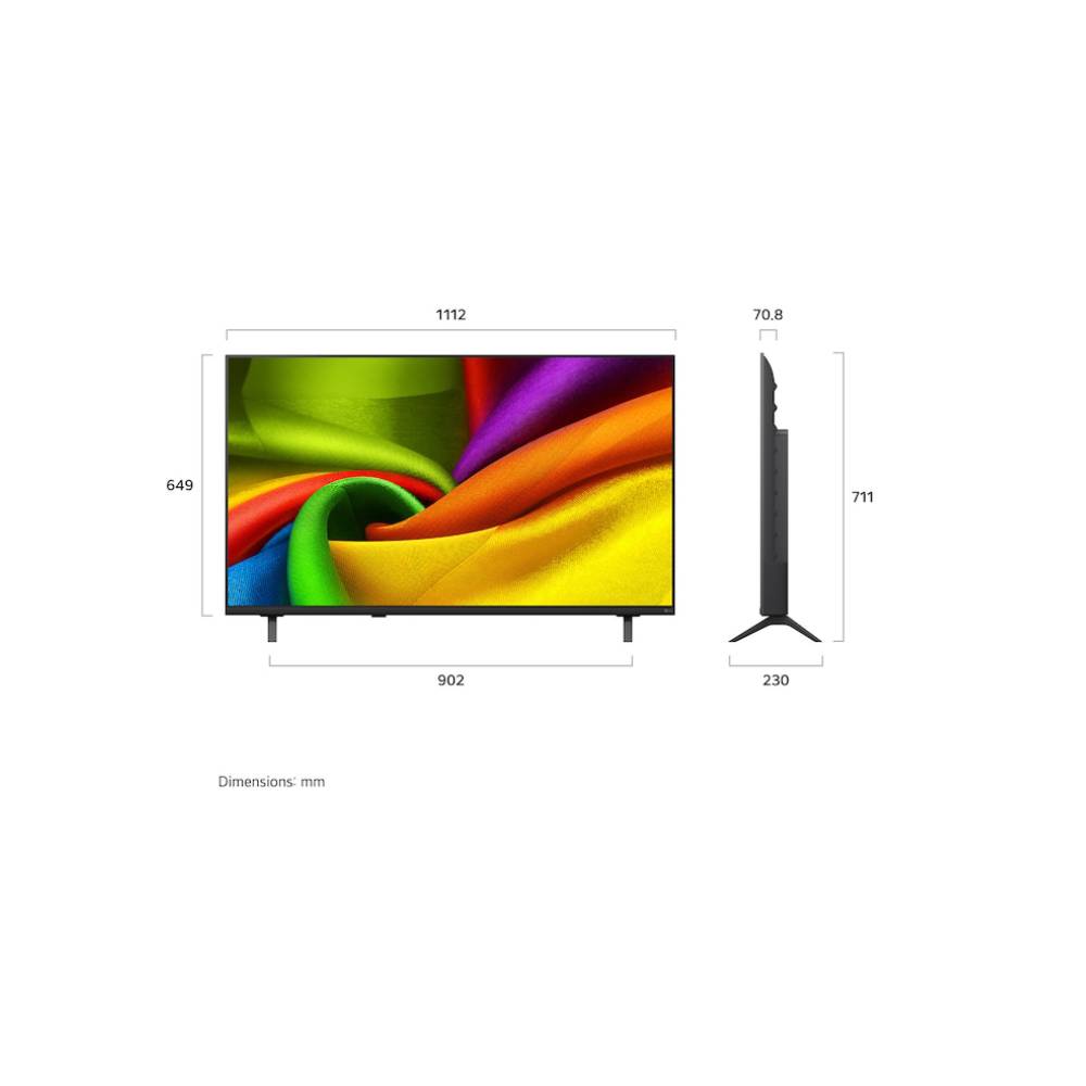 LG NANO 4K UHD AI NU84 Smart TV (2026) 50 inch - Size