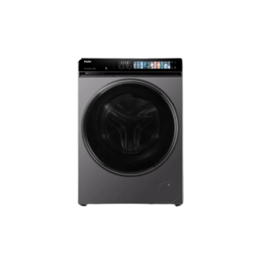 Haier 14KG front load washer in dark grey with digital control panel