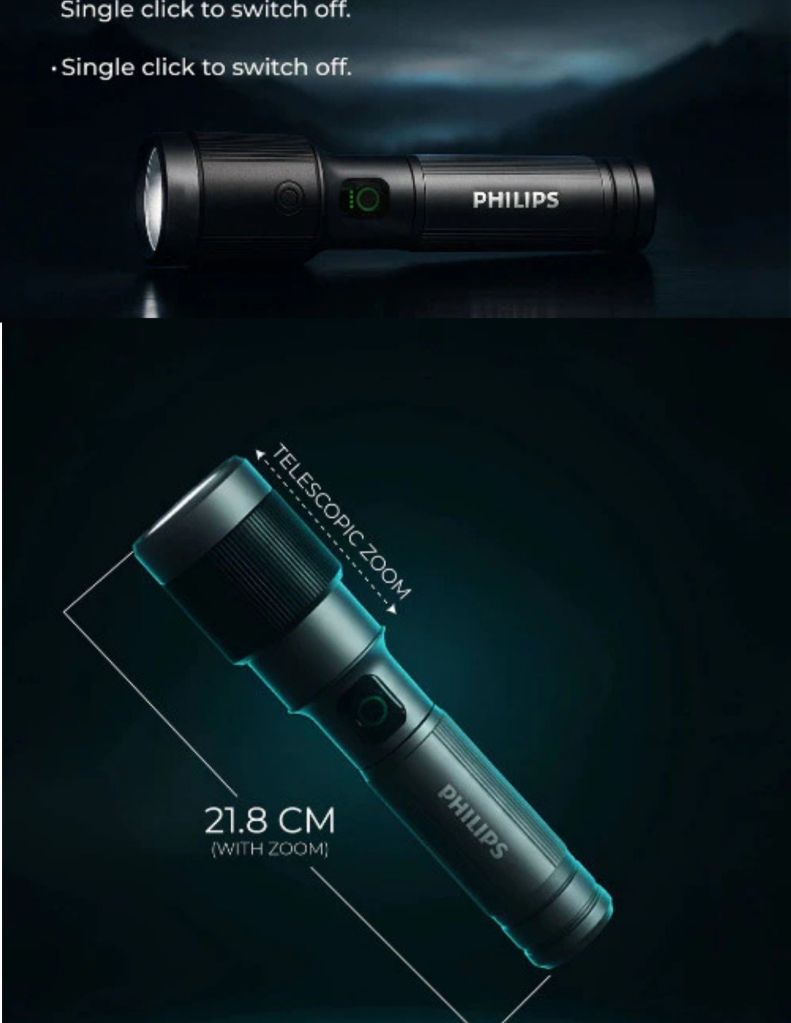 Close-up of Philips flashlight telescopic