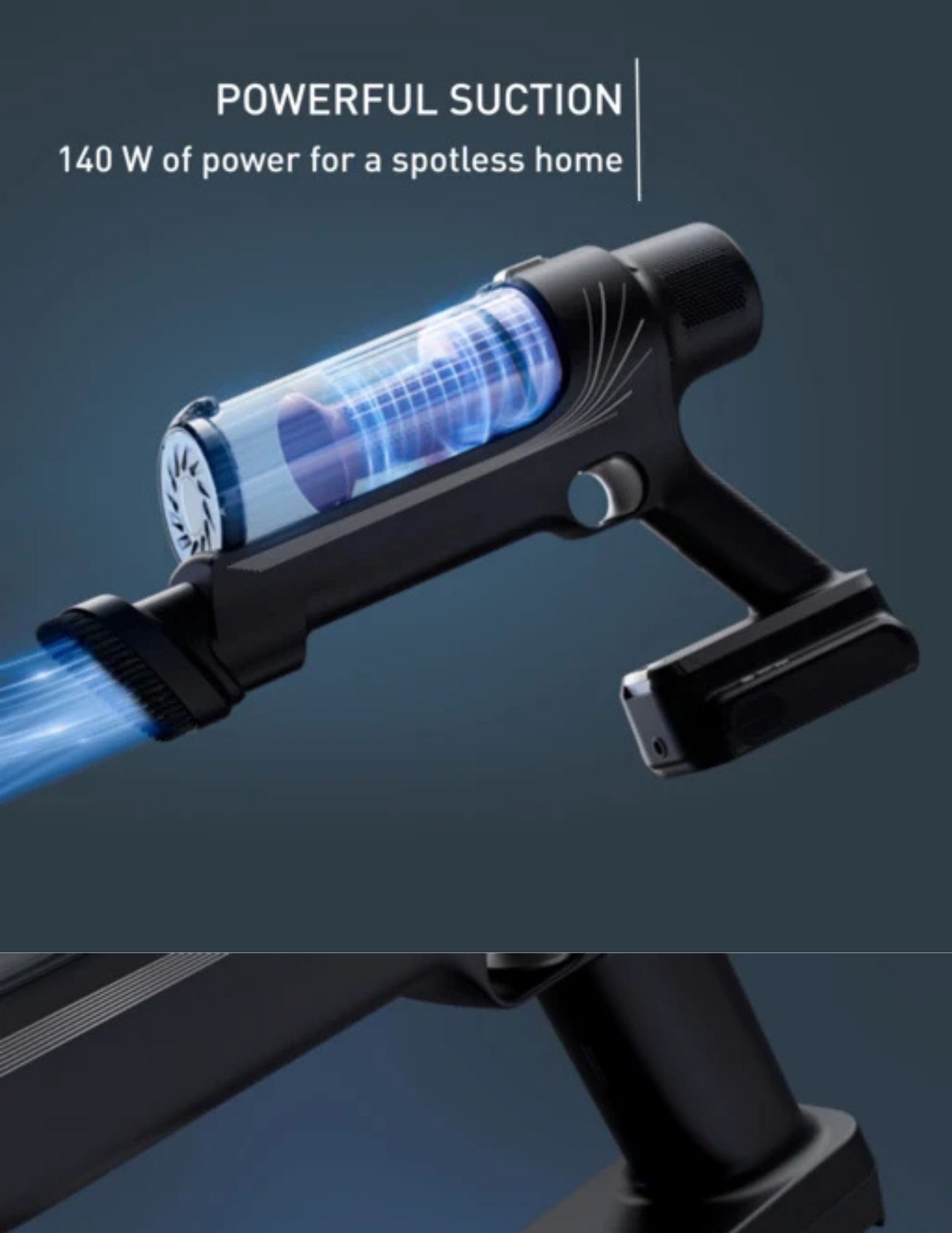 Close-up of Tefal X-Pert 7.60 Essential Animal Handstick Vacuum 140w of power for a spotless home