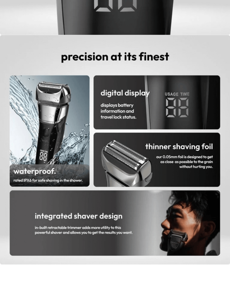 Close up of stryv PreciseShave 2.0 precision at it finest