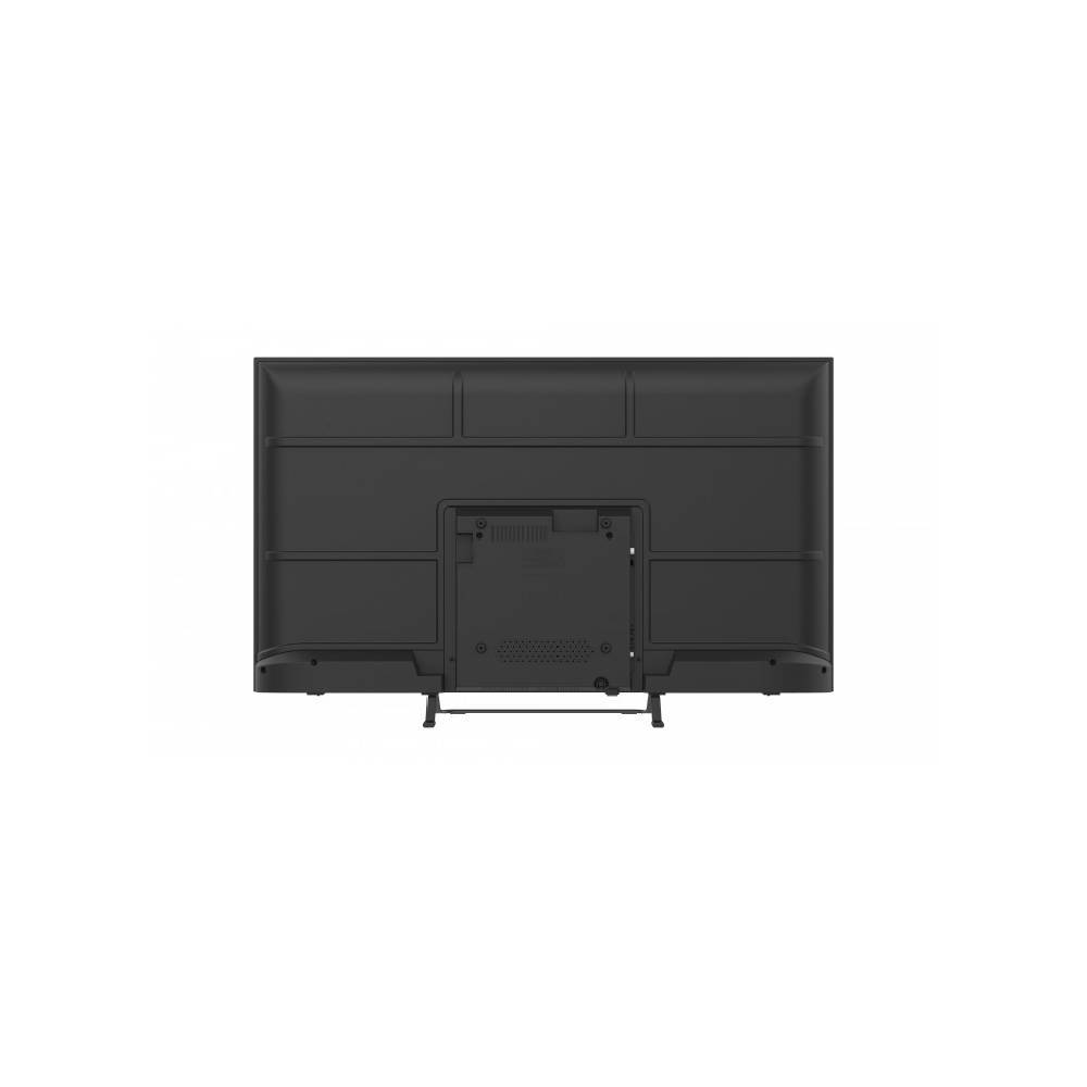 50" 4K Google TV in black – rear view showing back panel and stand