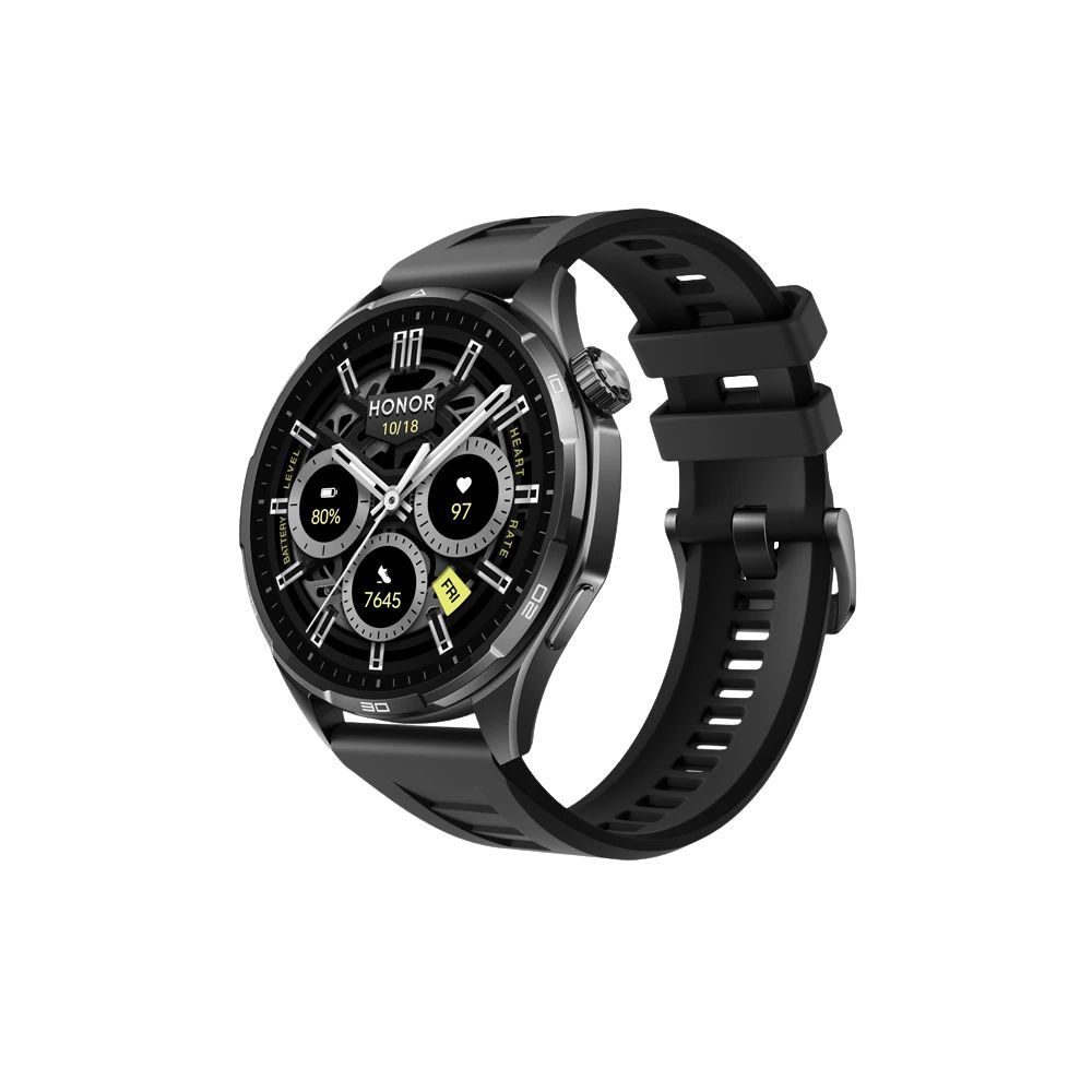 Honor Watch 6 Black Fluoroelastomer Strap - Side View