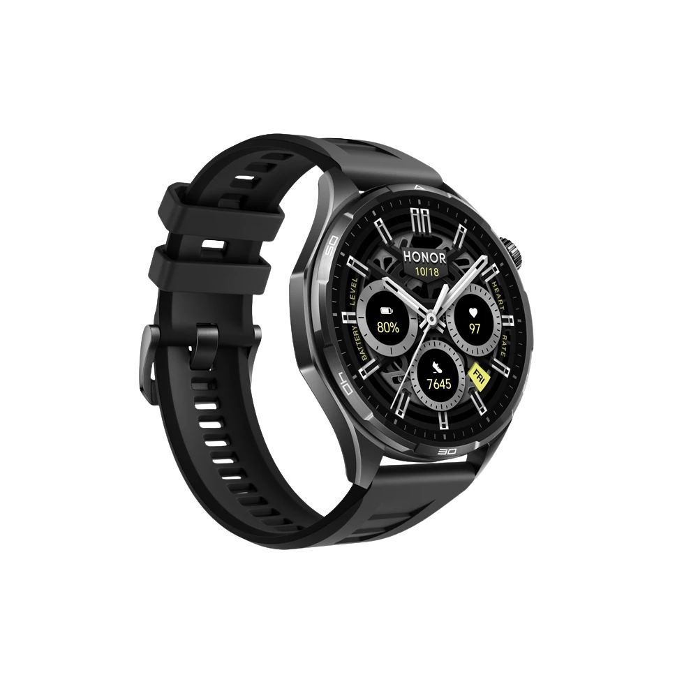 Honor Watch 6 Black Fluoroelastomer Strap - Side View