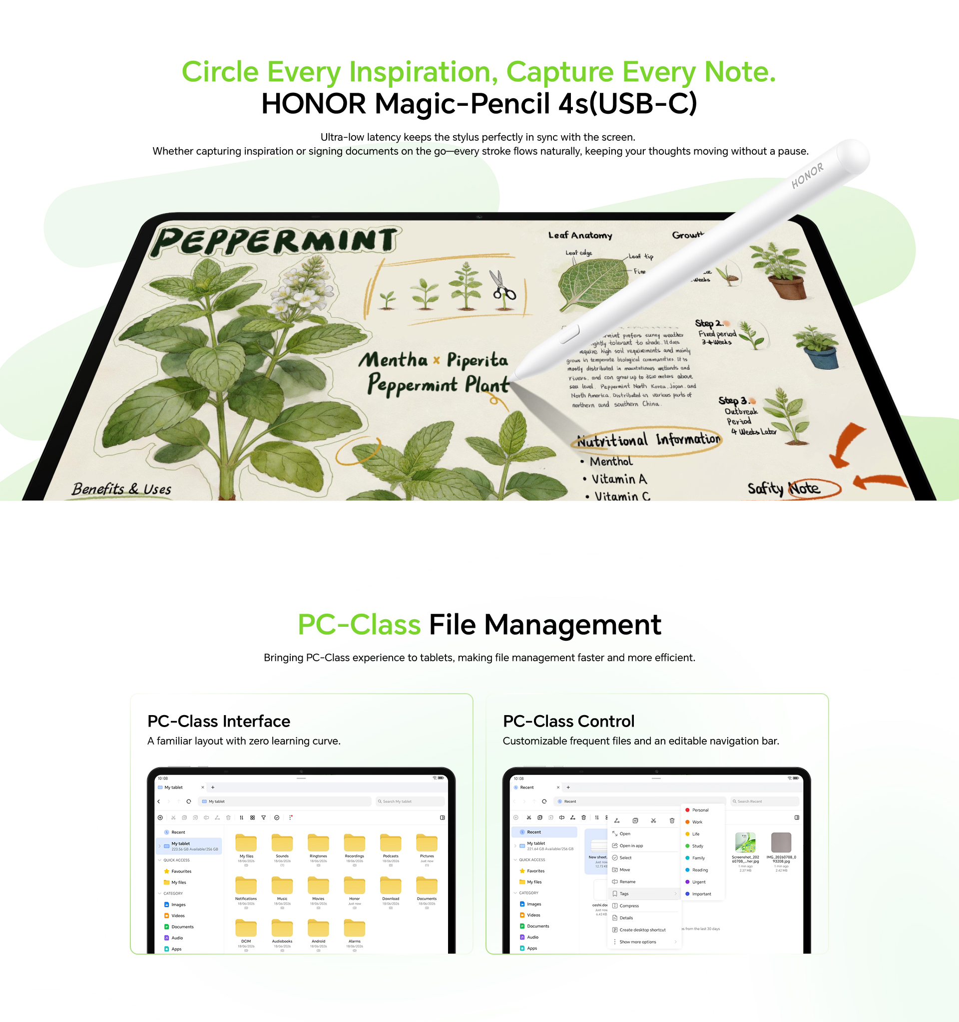 HONOR Magic-Pencil 4s and PC-class file management
